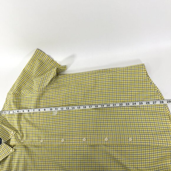Chaps Easy Care Button Down Shirt Men's Medium Plaid Short Sleeve Woven Casual - Picture 7 of 12